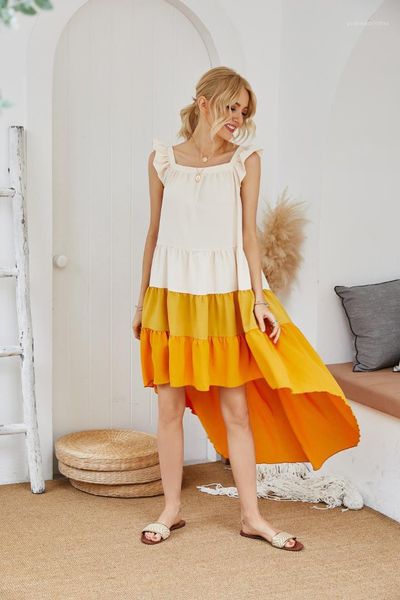 

рукавов площади шеи платье желтого кека лето женщины повседневная одежда листьев лотоса привет-lo женщин платья плиссе, Black;gray