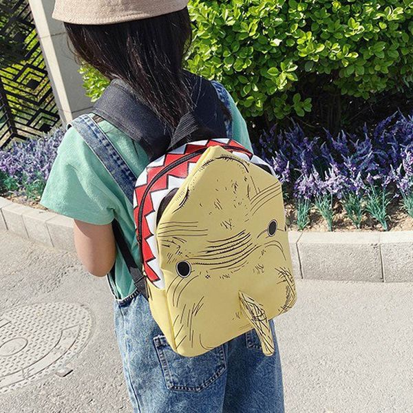 

kindergarten schoolbag cute boy and girl baby children's bag 2-3-6 years old cartoon shark backpack girl backpack, White