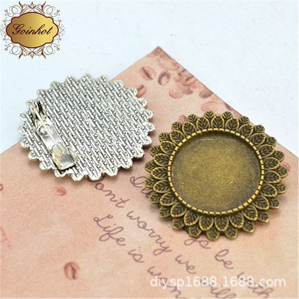 

yiwu a4101 two colors 5.6g leaf pattern time brooch pin 20mm yiwu a4101 double color 5.6g leaf shape time 20mm, Silver