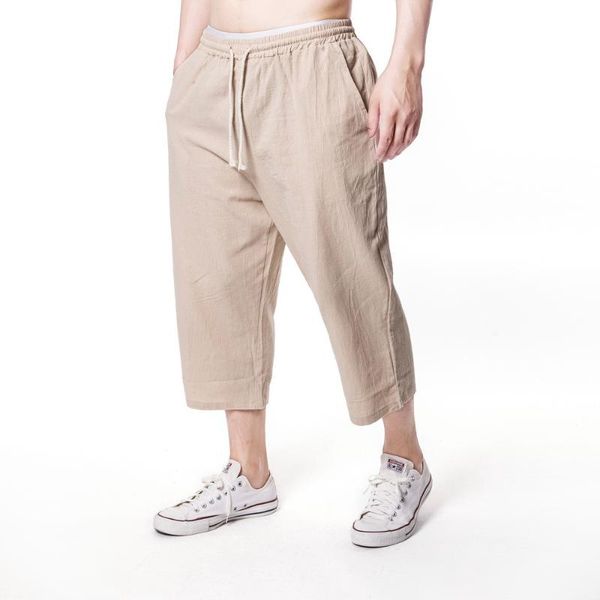 

running pants wholesale 2021 summer solid color loose male korean cropped trousers men's wild casual sweatpants joggers, Black;blue
