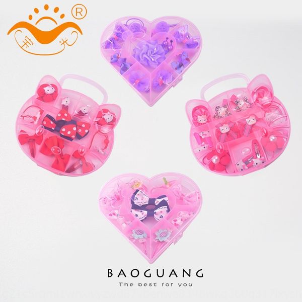 

c1ddm baoguang band accessory pin children's accessories hair card gift box set hairpin crown headdress little girl hair band kt cat pr, Slivery;white
