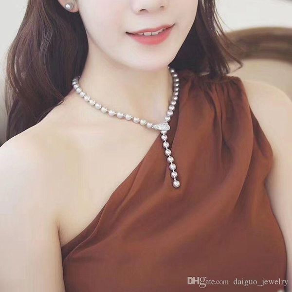 

высокое качество элегантный современный стиль популярные дамы женщины пресноводные перлы листьев свадьба ювелирные изделия для подарка, Silver