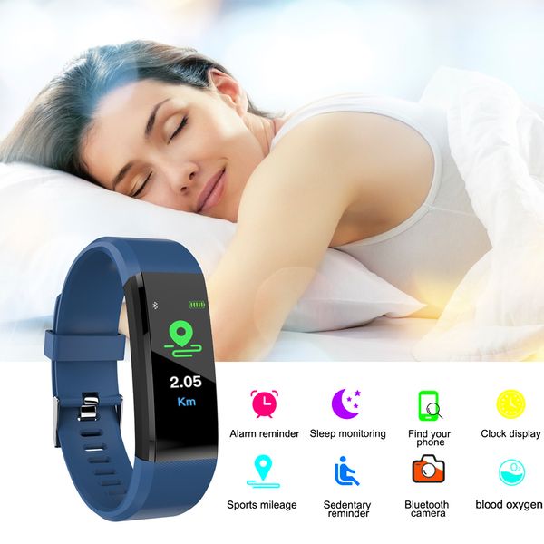 Neues 115plus Smart-Armband für Männer und Frauen, Fitness-Tracker, Blutdruck, Herzfrequenz, Monito, wasserdichte Smartwatch 115 Plus Wristbans