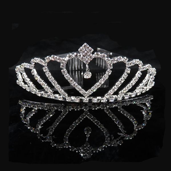 

dqtlf children's head hairpin bridal rhinestone women's children's crown headdress wedding hairpin bridal wedding dress crown, Slivery;white