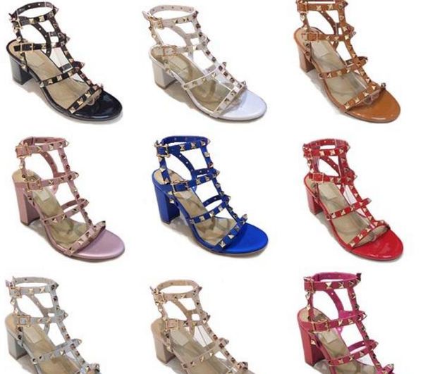 

designer ladies high heel sandals luxury spikes spike leather shoes ladies fashion black ankle strap sandals party wedding high heel origina