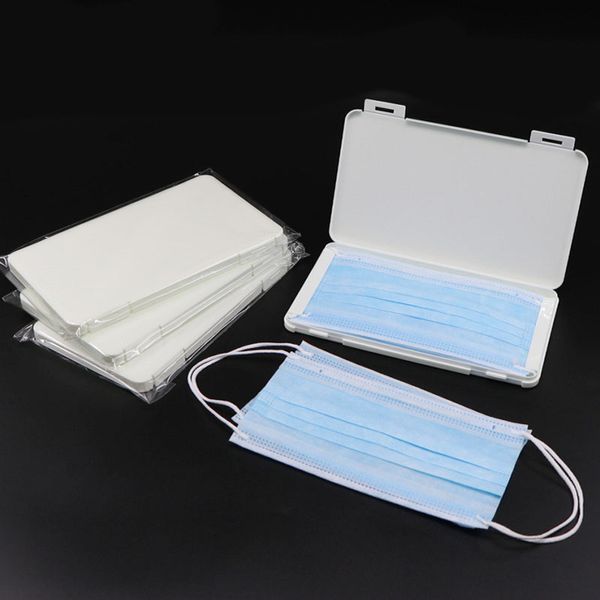 

portable dustproof storage box for mask white plastic recycling face mask container case
