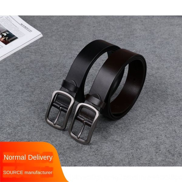 

leo 5501-25 italy layer cowhide pin buckle belt pin buckle fashion leisure business belt fashion, Black;brown