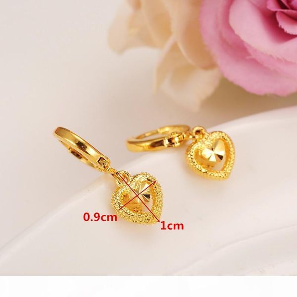 

изысканный love heart серьги женщин день подарков trendy real 14k желтого твердого вещества fine gold filled помолвки обручальные кольца pro, Silver