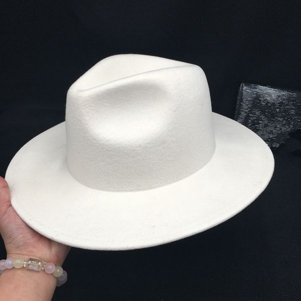 

net red with the korean white wool hat female panama jazz hat british wild wool felt hat tide t200715, Blue;gray