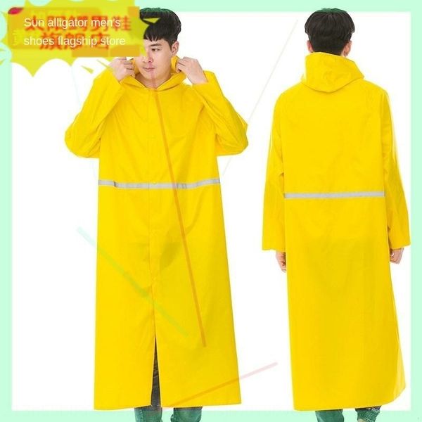

n16gv canvas rain long conjoined long reflective cloak coat coat army yellow thickened men's and women's outdoor labor protection, Red;brown