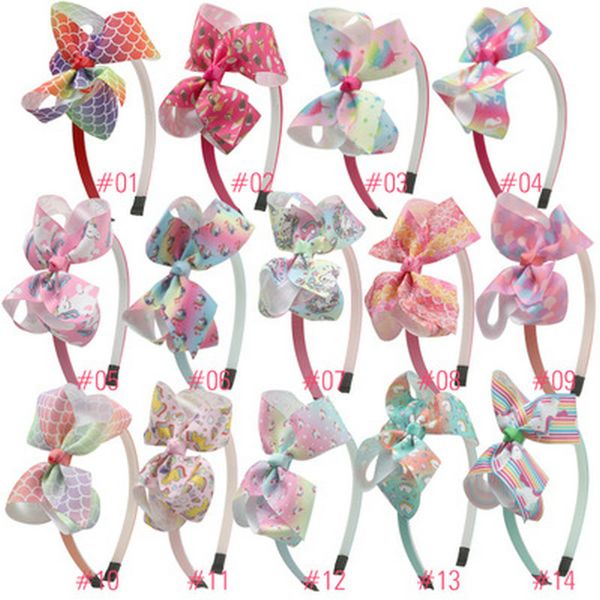 

us 179 20 offhair bow headbands for girls boutique rainbow printed ribbon knot bow hairbands hair hoop children hair accessorieshair wkudd, Black;brown