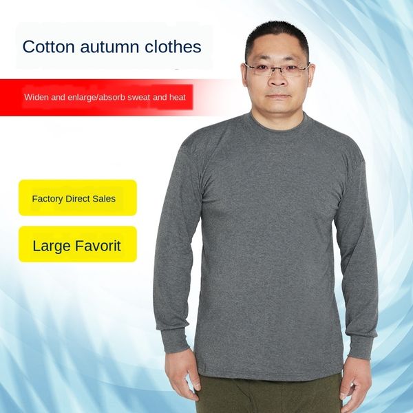 

underwear and new men's rib cotton round neck autumn clothes pure cotton underwear men's autumn clothes shirt sweater, Black;brown
