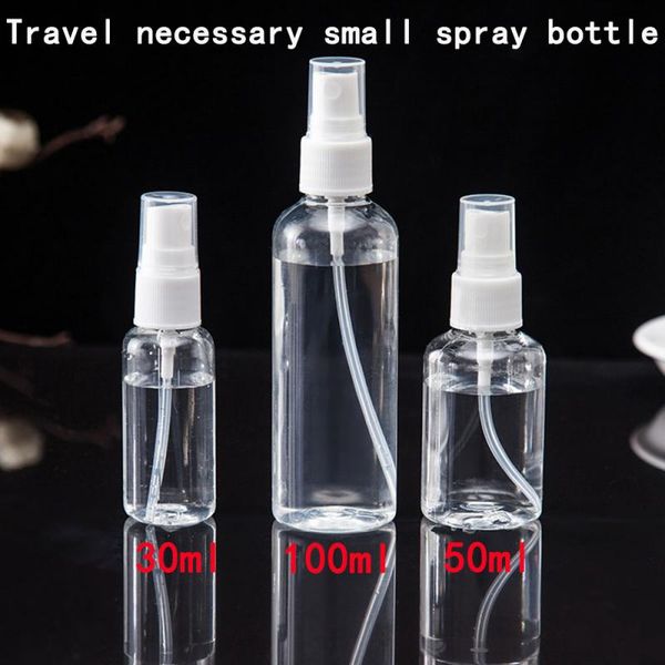 

transparent empty spray bottle 30ml/50ml/100ml plastic mini refillable container empty cosmetic container perfume atomizer