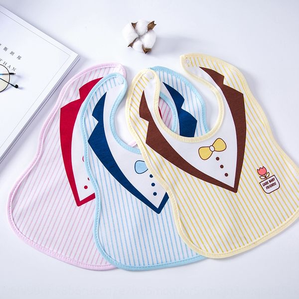 

baby button button napkin bib newborn baby children three-layer thickened water towel waterproof dining cotton bib bib