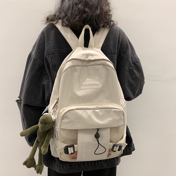

fashion women canvas backpack solid color school bags for teenagers girls children backpacks travel bags cute lapbackpack
