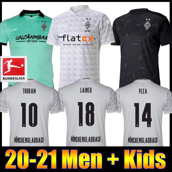 

men kids 20 21 mönchengladbach soccer jersey120th anniversary gladbach 2020 2021 monchengladbach thuram lainer plea borussia football shirt, Black;yellow