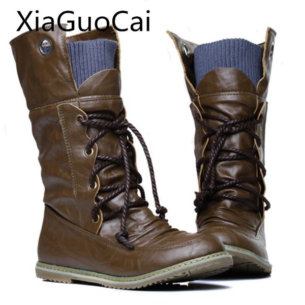 

fashion women motorcycle boots winter waterproof female thigh boots rubber flat winter z455 35, Black