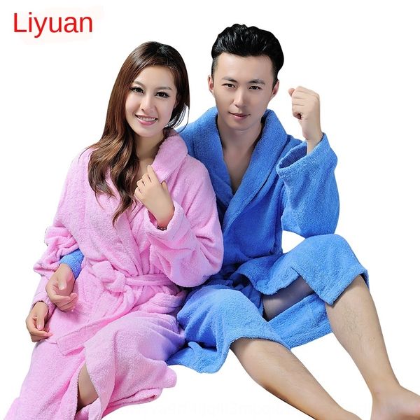 

pure cotton towel beauty bathrobe l cotton l bathrobe female lengthened thickened towel nightgown beauty salon