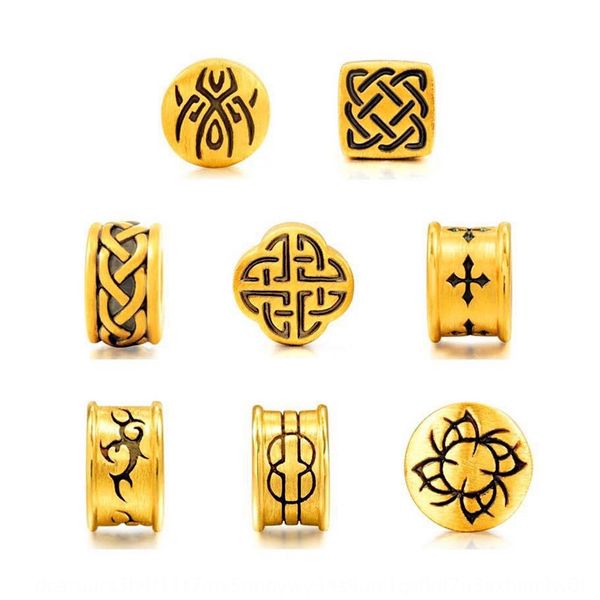 

ffq0u diy metal bead vacuum gold-plated cross-through dragon-hunting tips diy bracelet tattoo beads copper accessories factory accessories b, Silver