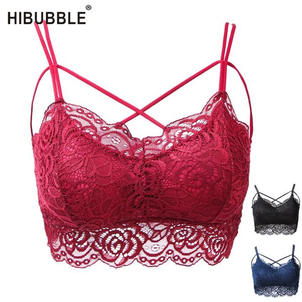 

multicolor push up bra wireless lace bra women bralette underwear lingerie bras for women vest crop bh 2020 underwear, Red;black