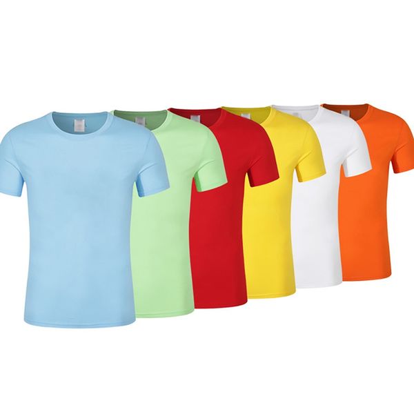 

round neck solid color advertising shirt t-shirt sports meet party short sleeve, Black;blue