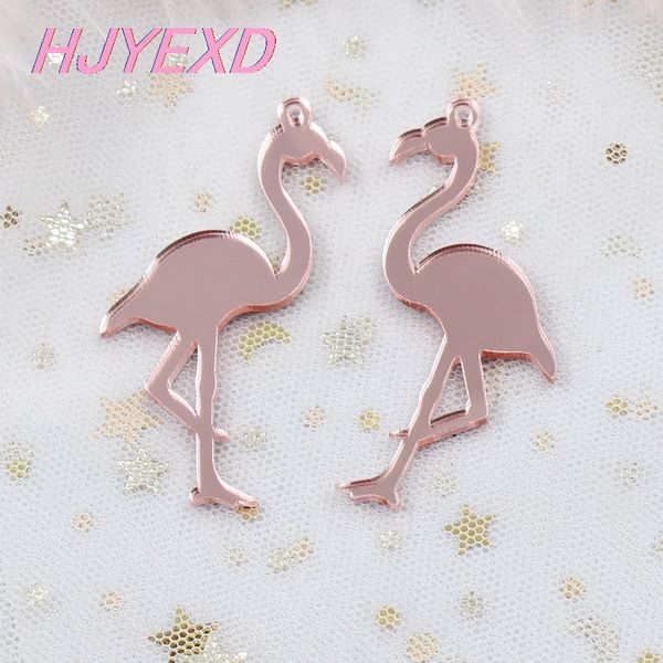 

60mm acrylic flamingos earrings diy ornaments laser cut 2.4" -ac1232, Silver