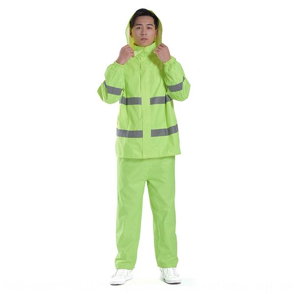 

qdgql fluorescent green luminous labor protection environmental protection raincoat and raincoat suit double-layer breathable luminous ridin