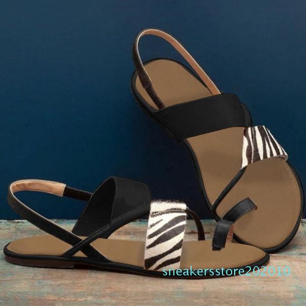 

sagace flat sandals women plus size leopard flip-flopsshoes slip-on sandals footwear for summer casual chaussures femme s10, Black