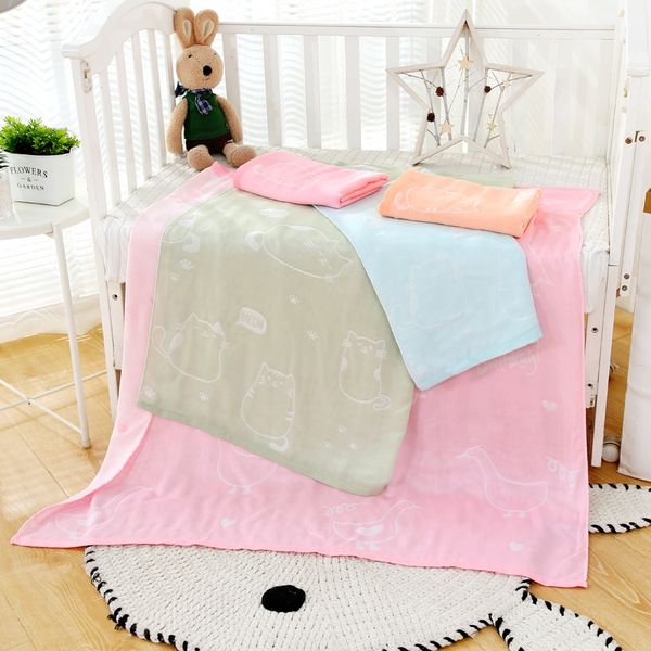 

rdrus double-layer gauze bamboo scarf jacquard fiber gauze children's quilt children's summer cool quilt cold blanket jacquard bla