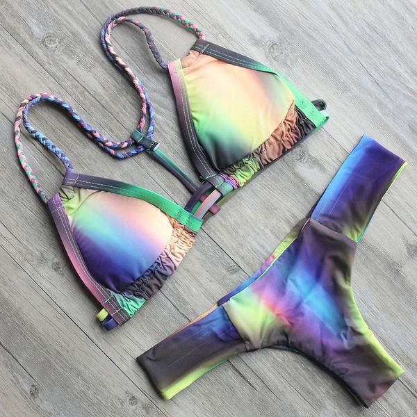 

продажа размер  high neck купальники zipper top бикини set женщины обрезанные biquini summer beach купальник sexy майо de bain, White;black
