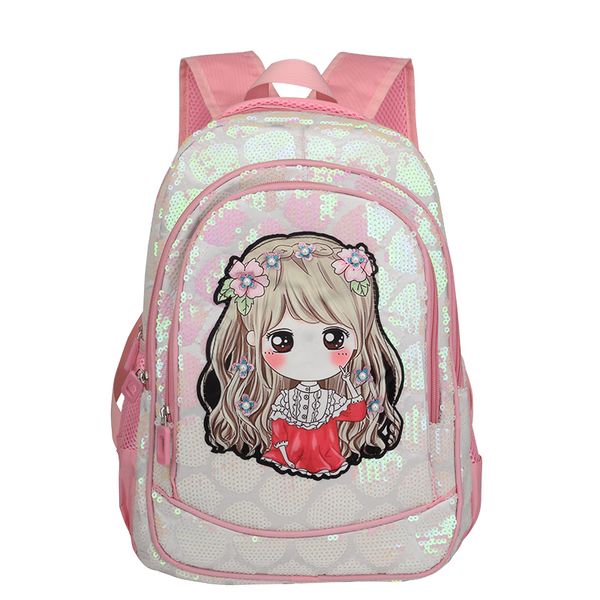 

the latest student backpack with embroidered fish scales