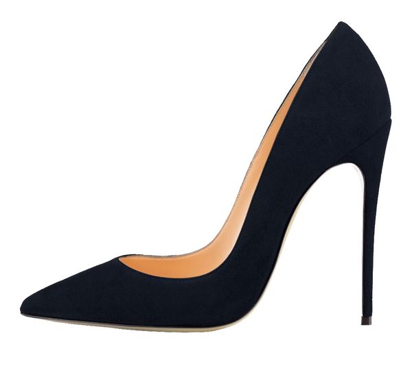 

red bottom shoes women pumps stilettos plus size 46 flock party ladies high heeled shoes beige sole spring summer t200714, Black
