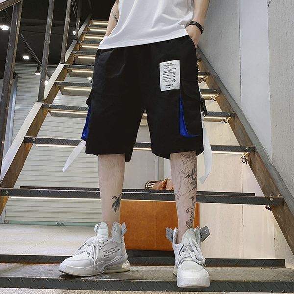 

veqbu overalls national tide loose multi-pocket casual pants student overalls pantscasual pants beach pantsshorts men's shorts thin bea