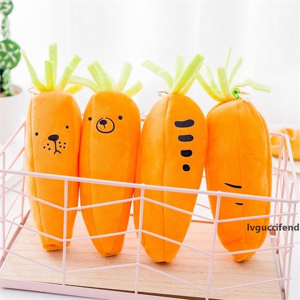

creative carrot pen bag stationery supplies novelty kawaii plush pencil case for student gifts 3 8lc c r