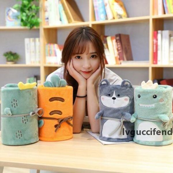 

portable folding cartoon blanket fashion dinosaur husky cactus model carpet office nap warm blanket sofa blankets wy515