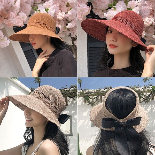 

sun women's sunscreen sunscreen korean style all-match beach hat for seaside travel uv-proof breathable sun hat, Blue;gray