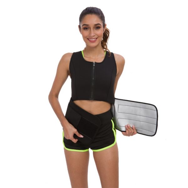 

sweat shapewear slimming thermal adjustable waist shaper belly band, Black;gray