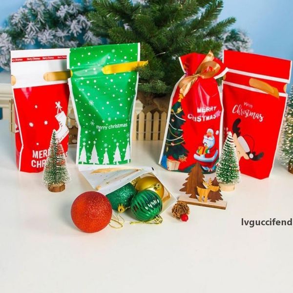 

50pcs christmas treat gift bags drawstring candy cookie bags for bakery biscuit chocolate dessert christmas decorations