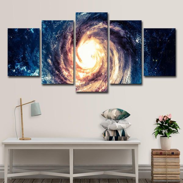 

5 pieces/set dream spiral galaxy landscape home decoration modern canvas oil painting decorative art paints mural art hd painting for wall