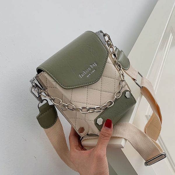 

small bucket quilted women bags fashion rivet messenger 2020 leather shoulder crossbody handbag designer lady brand female