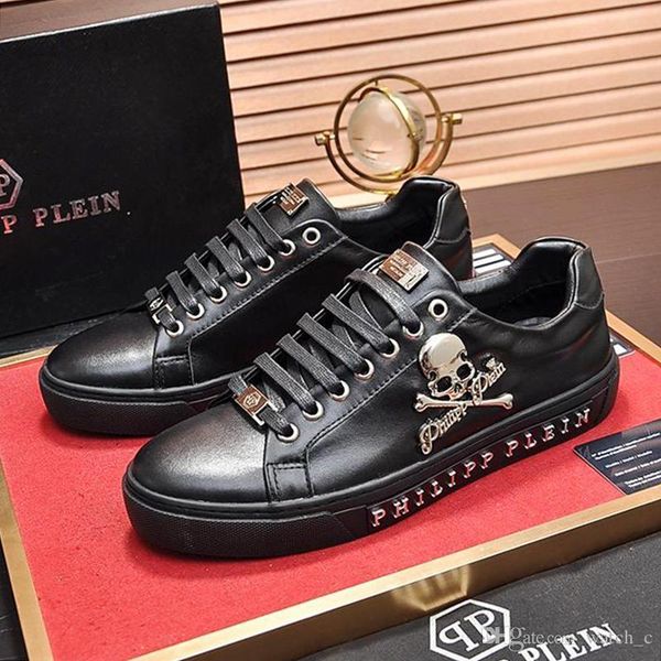 

men fashion shoes sneakers luxury leather low -sports sneakers flats with original box scarpe da uomo mens shoes pj29 casual
