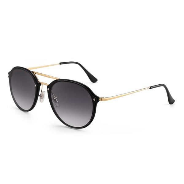 

glindar double bridge round sunglasses men women gradient grey lenses vintage sun glasses uv400, White;black