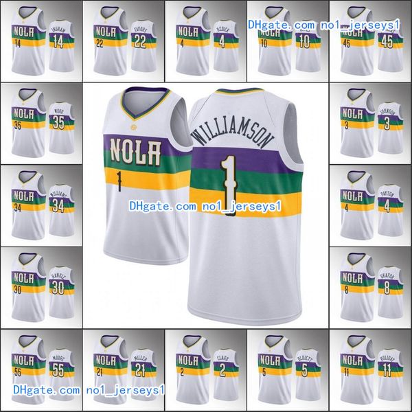 

orleans pelicans men zion williamson brandon ingram j.j. redick jrue holiday e twaun moore white nba 2020 jersey, Black