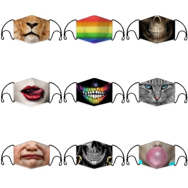 

camouflage mask anti dust foldable protective face masks 3d print breathable mouth masks for outdoors sports#408