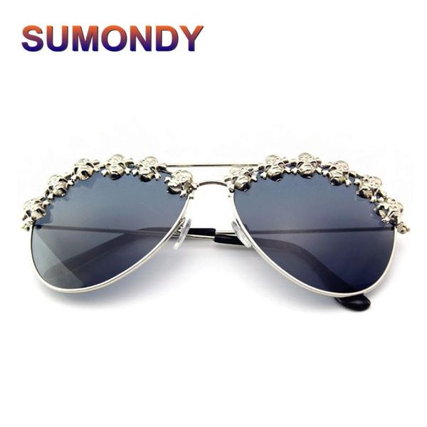 

sumondy silver skull pilot солнцезащитные очки женщина мужчины глаза кошки вс шоры hip hop смешные вс очки halloween party фестиваль su40, White;black
