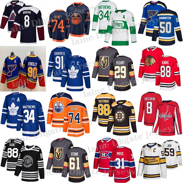 

toronto maple leafs jersey 91 john tavares 34 auston matthew edmonton oilers 97 connor mcdavid vegas golden knights 29 fleury hockey jerseys, Black;red