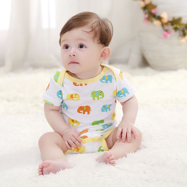 

2020 newly baby bodysuit summer clothes boys girls jumpsuit short sleeve cotton clothes infant outfits for kids gifts, Blue