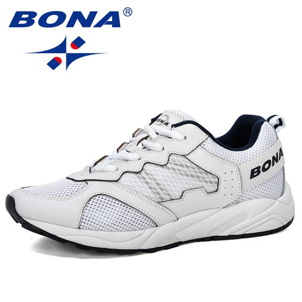 

bona 2020 new arrival vulcanize shoes men sneakers breathable casual no-slip lace up wear-resistant man shoes tenis masculino, Black
