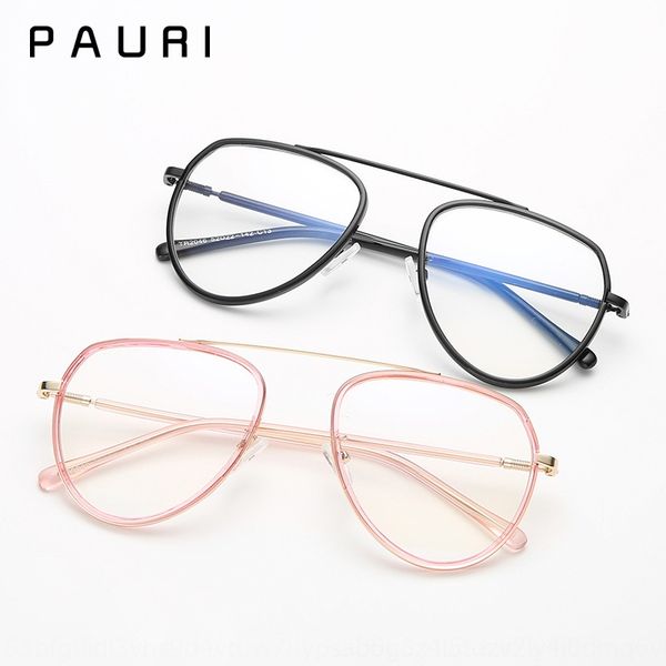 

personalized metal single beam goiter myopia frame ultra light tr90 glasses frame student plain light myopia glasses, Silver