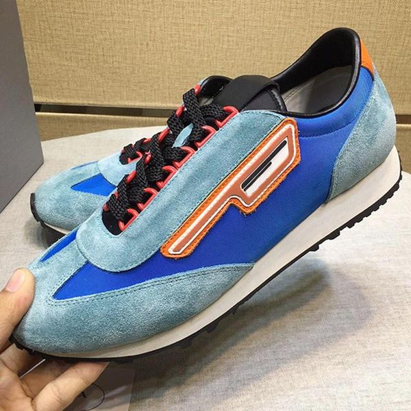 

lightweight suede and nylon sneakers men 's shoes sale herren sportschuhe new arrival sports shoes luxury fashion lace -up low men, Black